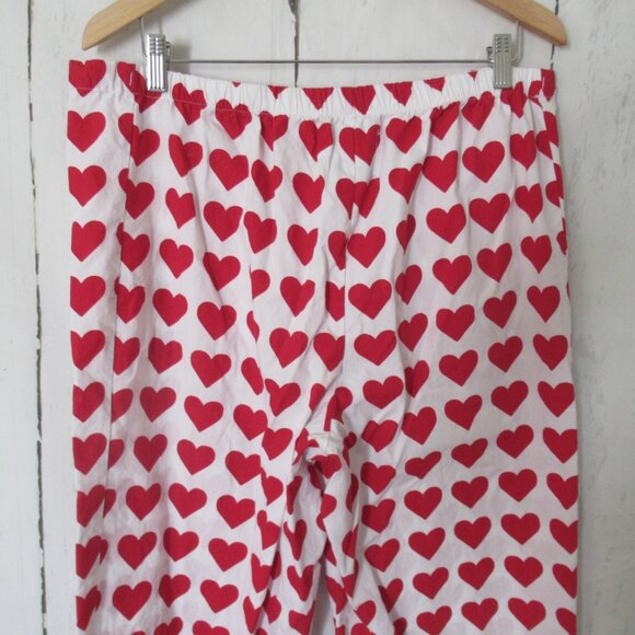 The Cats Pajamas Pants M Medium Red Heart Print Valentines Day - Picture 3 of 5